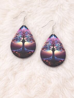 TREE OF LIFE TEARDROP EARRINGS